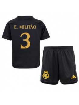Real Madrid Eder Militao #3 Replika Tredje Kläder Barn 2023-24 Kortärmad (+ byxor)